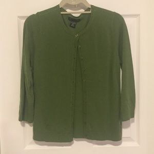 New York & Co. Green Crew Neck Cardigan - Sz Med